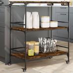 vidaXL Keukentrolley 100,5x50x105 cm bewerkt hout gerookt, Verzenden, Nieuw