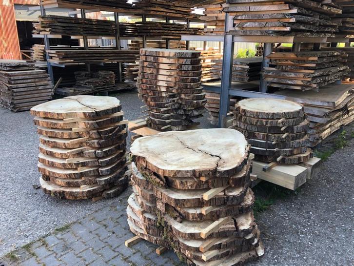 Boomstamschijven Eettafel Salontafel, Doe-het-zelf en Verbouw, Hout en Planken, Minder dan 200 cm, Overige typen, Nieuw, 50 mm of meer