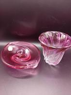 Val Saint Lambert - Vaas (2) - Kristal - Lot vaas en plat, Antiek en Kunst, Antiek | Glas en Kristal