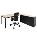 -18% - Duo Bureau Budget - 180x200 - Bureau met Stoelen, Zakelijke goederen, Kantoor en Winkelinrichting | Kantoormeubilair en Inrichting