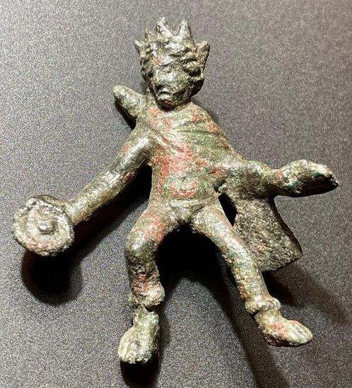 Oud-Romeins Brons Zeer zeldzaam beeldje van Apollo als, Antiek en Kunst, Antiek | Overige Antiek