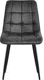 Refurna - Eetkamerstoel Yerevan Microleder Antraciet, Verzenden, Nieuw