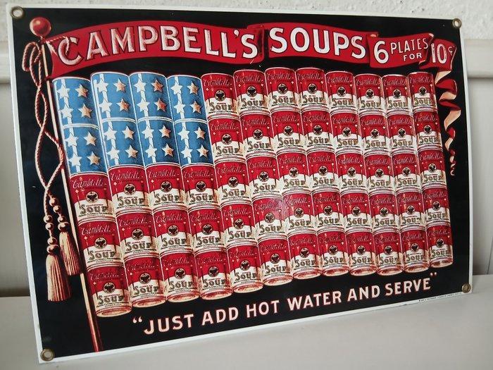 Campbells Soups, USA - Campbells Soups emaille reclamebord, Antiek en Kunst, Antiek | Wandborden en Tegels