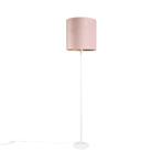 Romantische vloerlamp wit met roze kap 40 cm - Simplo, Huis en Inrichting, Lampen | Vloerlampen, Nieuw, Overige stijlen