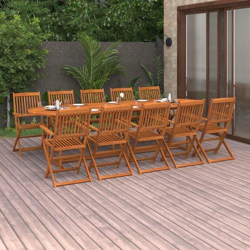 vidaXL 11-delige Tuinset 280x90x75 cm massief acaciahout, Tuin en Terras, Tuinsets en Loungesets, Tuinset, Nieuw, Meer dan 8 zitplaatsen