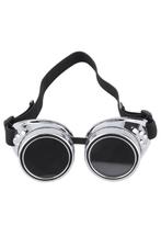 Goggles Steampunk Bril Zilver Chroom Montuur Zonnebril Glaze, Nieuw, Carnaval, Ophalen of Verzenden, Feestartikel