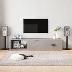 vidaXL Luidsprekerstandaards 2 st 1 pijler gehard glas zwart, Muziek en Instrumenten, Verzenden, Nieuw