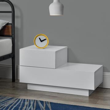 Nachtkastje Sebokeng links met lades 38x70x35 wit mat