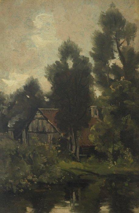 Willem Cornelis Rip (1856–1922) - Riverside Cottage among, Antiek en Kunst, Kunst | Schilderijen | Klassiek