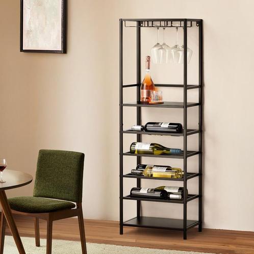 Wijnkast met wijnglazenhouders - 40 x 25 x 120 cm | 12, Huis en Inrichting, Kasten | Overige, Nieuw, Verzenden