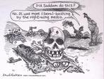 Pentekening Amerika - Liberalen bashen (lijst optie), Antiek en Kunst, Kunst | Tekeningen en Foto's, Verzenden