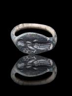 Oud-Romeins Rare Bronze Person Seal Ring (Zonder