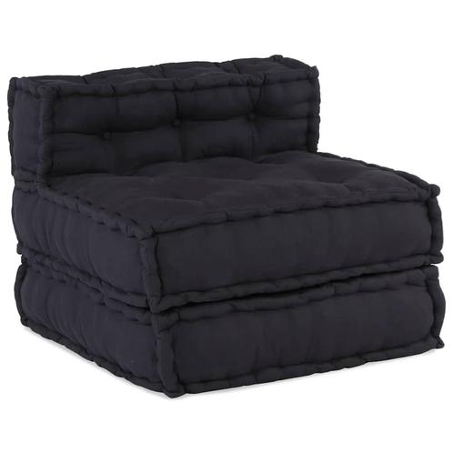 vidaXL Poef modulair 70x70x54 stof antracietkleurig, Huis en Inrichting, Woonaccessoires | Kussens, Nieuw, Verzenden