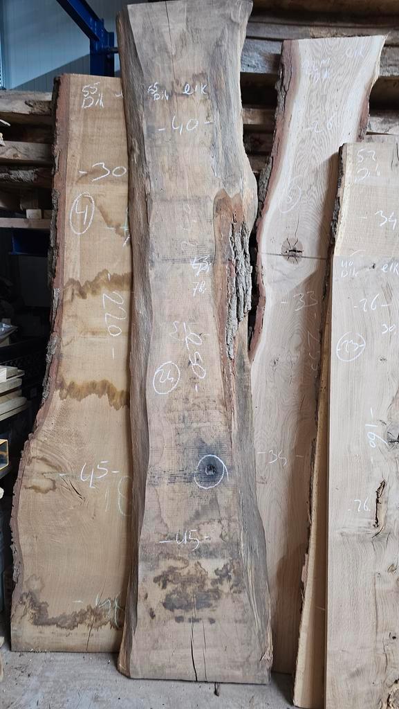 Restant partij div. schaaldelen, eiken, iepen, kers, beuk KD, Doe-het-zelf en Verbouw, Hout en Planken, Eiken, Minder dan 200 cm