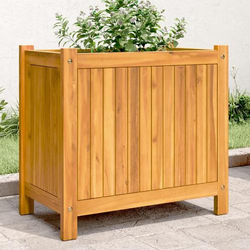 vidaXL Plantenbak met voering 54x31x50 cm massief acaciahout, Tuin en Terras, Bloembakken en Plantenbakken, Nieuw, Hout, Verzenden
