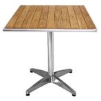 Horeca Terras Tafel met houten blad 70x70 cm, Verzenden, Nieuw in verpakking