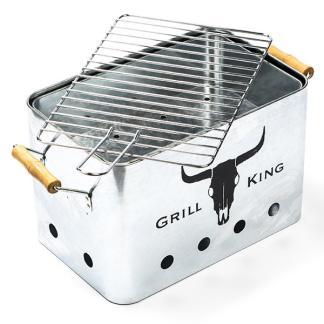 Houtskool BBQ | Gardalux | 32 x 21 x 21 cm (Zilver), Tuin en Terras, Houtskoolbarbecues, Nieuw, Verzenden