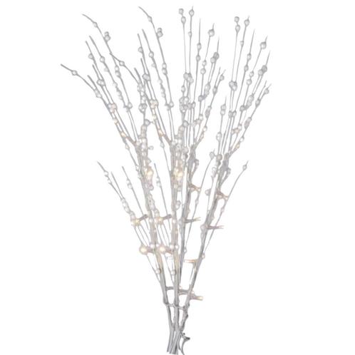 Witte glitter kunstbloemen kunsttak 76 cm met LED verlicht.., Huis en Inrichting, Kamerplanten, Ophalen of Verzenden