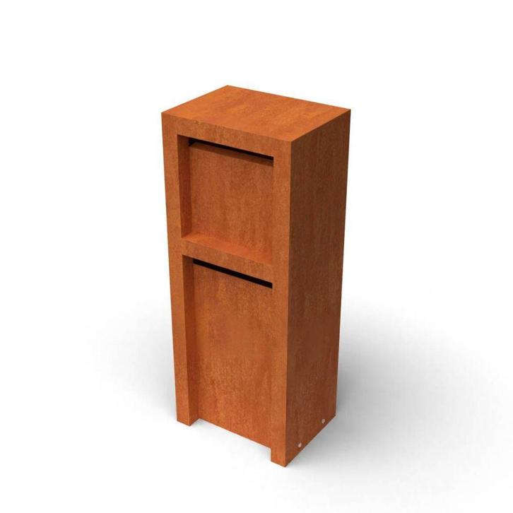 Geroba Litru Duo vrijstaande brievenbussen - cortenstaal, Tuin en Terras, Brievenbussen, Nieuw, Verzenden