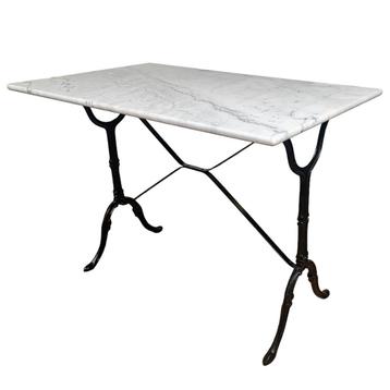 Bistrotafel tuintafel gietijzer met marmer tafelblad 100 cm beschikbaar voor biedingen