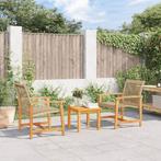 vidaXL Tuinstoelen 2 st poly rattan en acaciahout beige, Tuin en Terras, Verzenden, Nieuw, Rotan, Tuinset