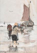 Morgenstjerne Munthe (1875-1926) - Fishers wives off loading, Antiek en Kunst, Kunst | Schilderijen | Klassiek