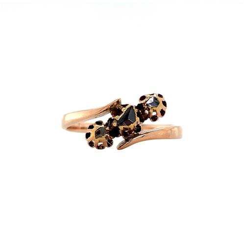 Roségouden vintage slagring met roosdiamant 14 krt, Sieraden, Tassen en Uiterlijk, Ringen, Nieuw, Ophalen of Verzenden