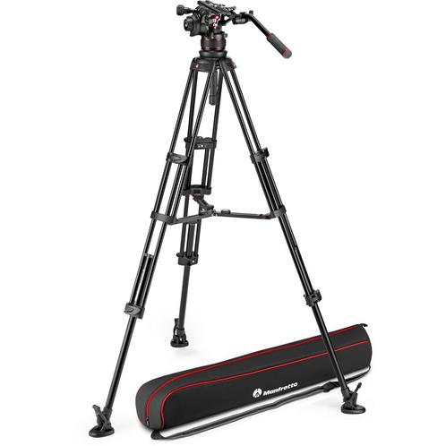 Manfrotto Nitrotech 612 & Alu Twin MS, Audio, Tv en Foto, Fotografie | Statieven en Balhoofden, Driepoot, Nieuw, 150 tot 175 cm