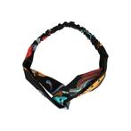 Haarband Twist 5cm – Ketting Print – Gladde Stof – Zwart, Nieuw