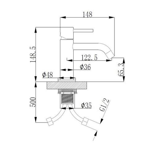 Wastafelmengkraan Opbouw Wiesbaden Style Uitloop 6.5 cm, Doe-het-zelf en Verbouw, Sanitair, Ophalen of Verzenden