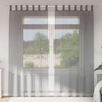 vidaXL Gordijnen voile met lussen 2 st 140x225 cm, Huis en Inrichting, Stoffering | Gordijnen en Lamellen, Verzenden, Nieuw, Grijs