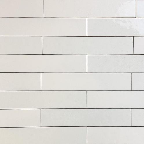 Wandtegel menorca wit glans vintage craquele 6.5x32.8, Doe-het-zelf en Verbouw, Tegels, Wandtegels, Nieuw, 10 m² of meer, Keramiek