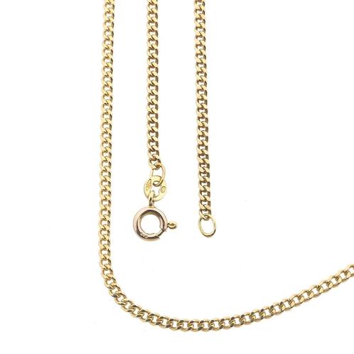 Gouden gourmet schakel ketting | 43,5 cm (schakelketting), Sieraden, Tassen en Uiterlijk, Kettingen, Overige kleuren, Gebruikt