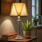 Tafellamp - Korintische zuil, met zijde lampenkap, in Art, Huis en Inrichting, Nieuw