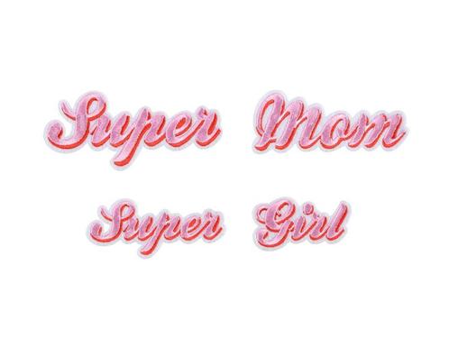 Strijk Embleem Supermom 2st, Hobby en Vrije tijd, Feestartikelen, Nieuw, Verzenden