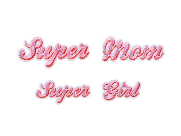 Strijk Embleem Supermom 2st, Hobby en Vrije tijd, Feestartikelen, Nieuw, Verzenden