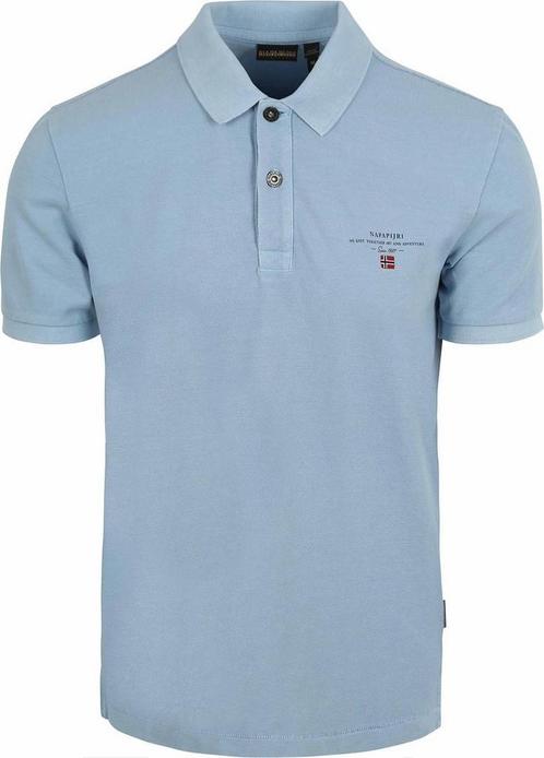 Napapijri Polo Elbas Chambray Blauw maat S Heren, Kleding | Heren, Polo's, Nieuw, Maat 46 (S) of kleiner, Verzenden