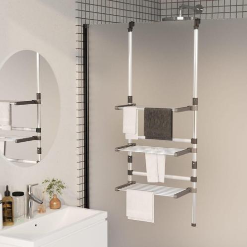 vidaXL Droogrek 3-laags hangend aluminium, Tuin en Terras, Droogmolens en Wasrekken, Nieuw, Verzenden