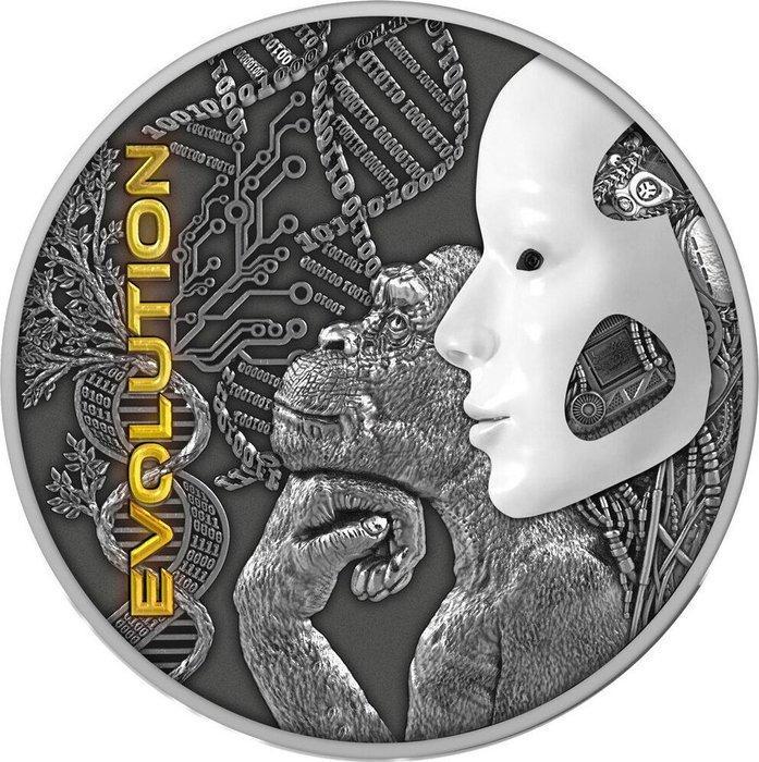 Niue. 5 Dollars 2022 Evolution - 2 oz (Zonder Minimumprijs), Postzegels en Munten, Munten | Europa | Niet-Euromunten
