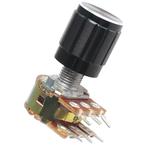 Lineaire Potentiometer + Knop - 10K - 3pin - 15mm - Zwart, Verzenden, Nieuw