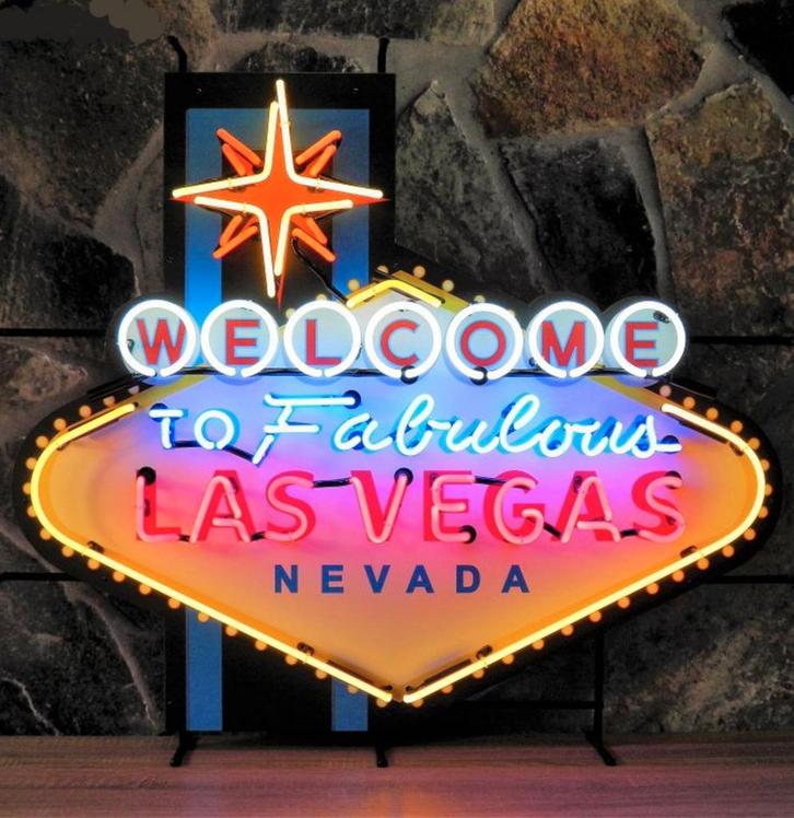 Welcome To Las Vegas Neon Groot 103 x 88 cm, Verzamelen, Merken en Reclamevoorwerpen, Ophalen