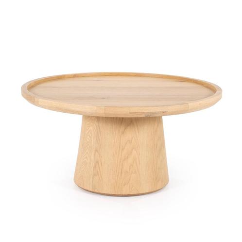 *WOONWINKEL* Eleonora Leia Eiken Salontafel Rond 80 Cm, Huis en Inrichting, Tafels | Salontafels, Nieuw, Verzenden