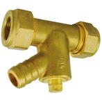 Riko P-901Do Messing Knel Rechte Koppeling + Aftapgat 15, Doe-het-zelf en Verbouw, Sanitair, Ophalen of Verzenden, Nieuw