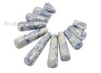 11 stuks Synt. Turquoise White/blue kralen afmetingen kraal