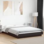 vidaXL Bedframe met LED-verlichting bruin eikenkleurig, Huis en Inrichting, Slaapkamer | Bedden, Verzenden, Zwart, Nieuw, 190 cm of minder