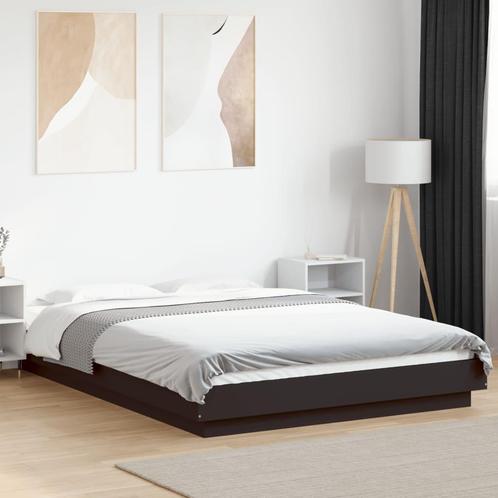 vidaXL Bedframe met LED-verlichting bruin eikenkleurig, Huis en Inrichting, Slaapkamer | Bedden, 120 cm, 190 cm of minder, Zwart