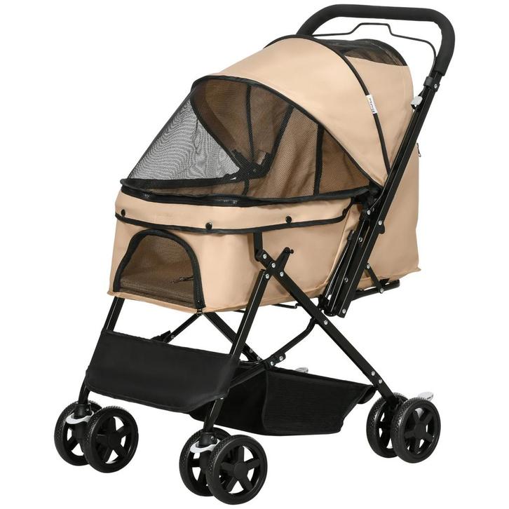 TRUUSK Hondenbuggy en Kattenwagen - Oxford Stof - Lichtbruin, Dieren en Toebehoren, Honden-accessoires, Nieuw, Verzenden