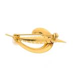 Gouden veer broche met parel | Vintage (gouden broche), Sieraden, Tassen en Uiterlijk, Broches, Gebruikt, Overige kleuren, Ophalen of Verzenden