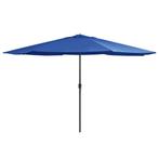 vidaXL Parasol met metalen paal 390 cm azuurblauw, Verzenden, Nieuw, 3 tot 4 meter