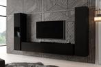 Wandmeubel mat zwart Set van 3 TV-Meubel industrieel